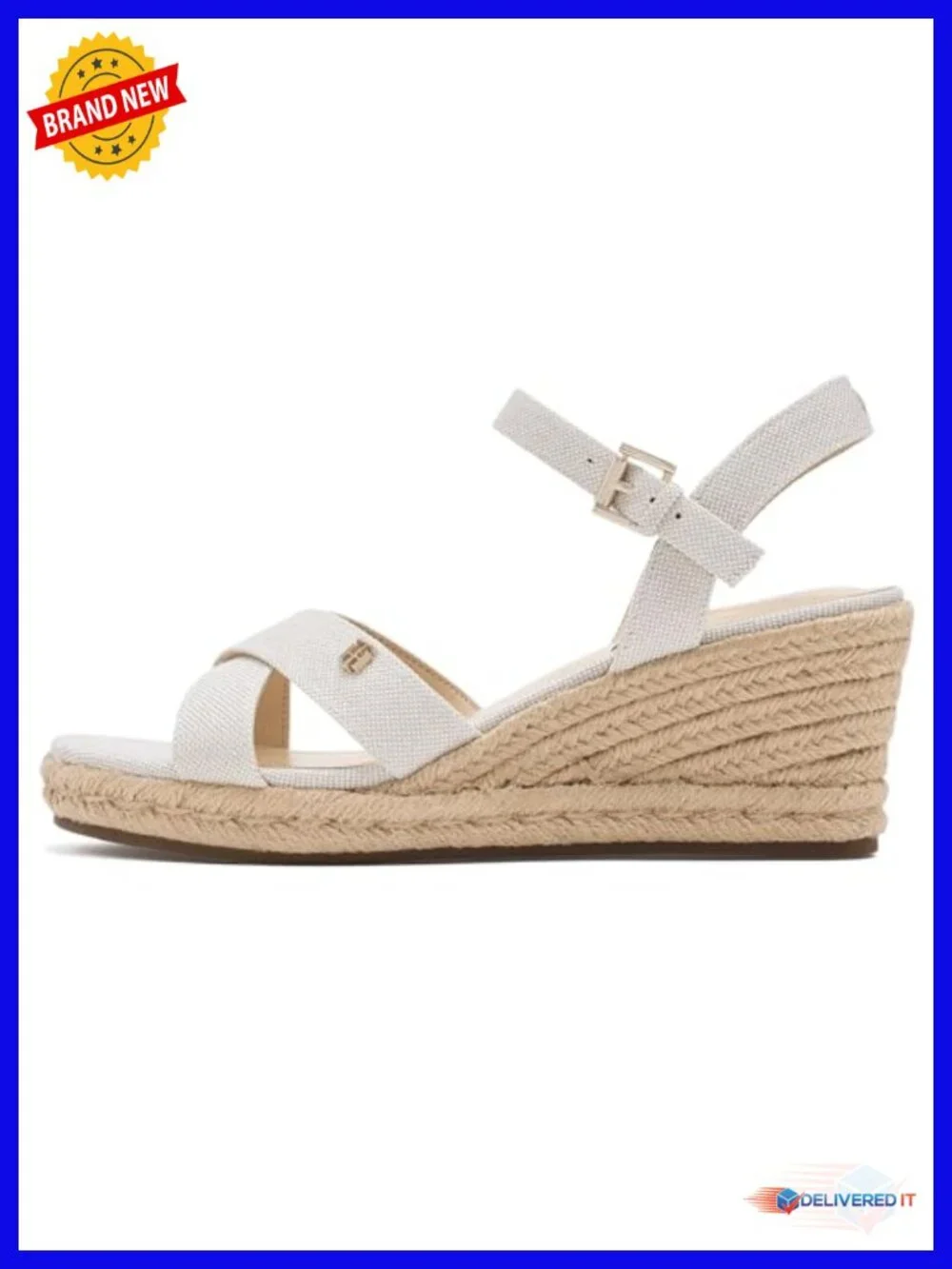 Espadrille Wedge Sandals with Adjustable Ankle Strap